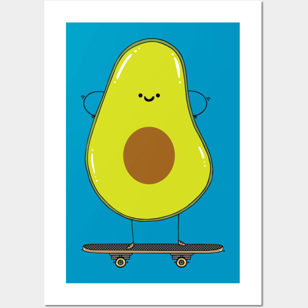 Avocado skater Wall Art by adrianserghie